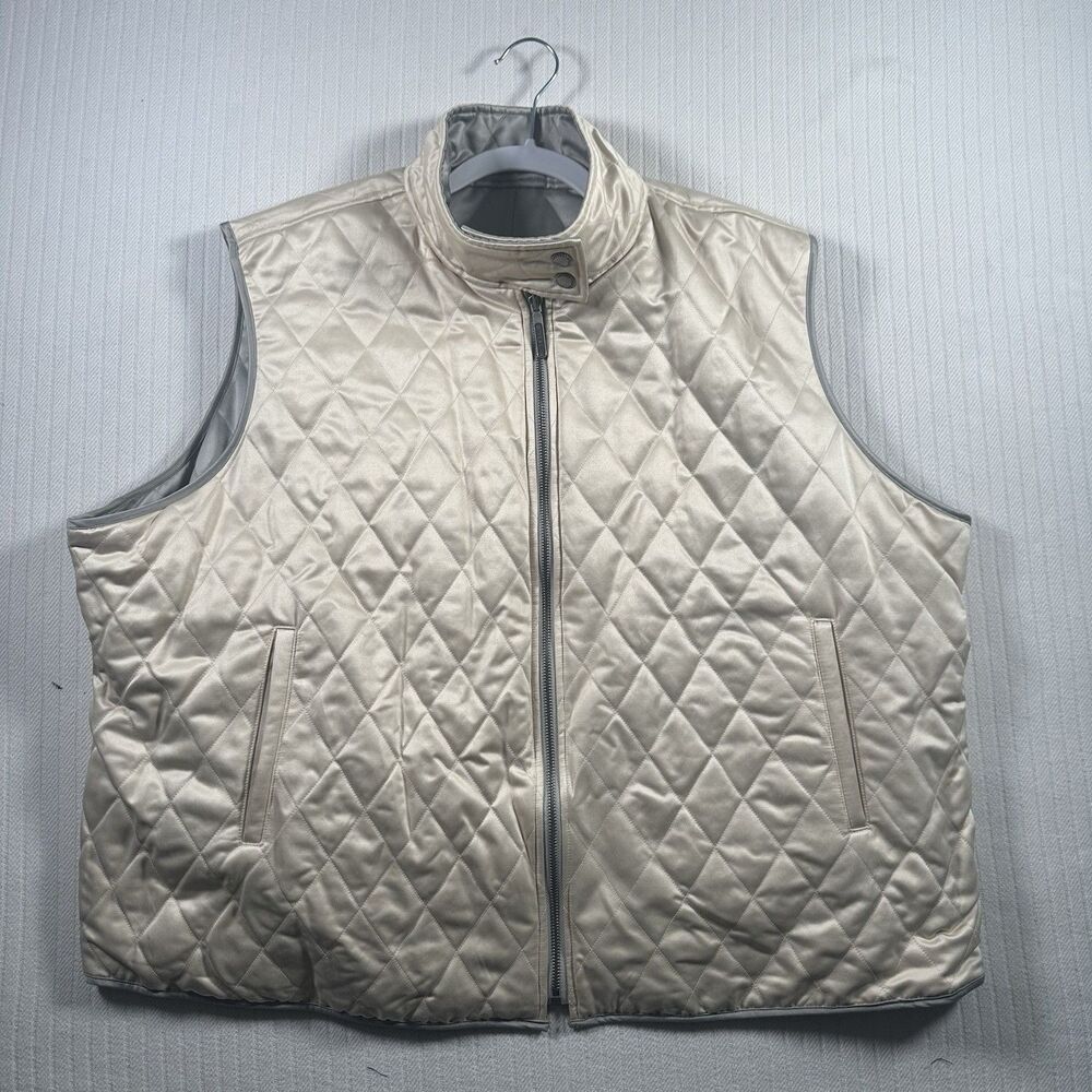 Lauren Ralph Lauren Reversible Quilted Vest Womens 3X NWT Gold Silver Full Zip